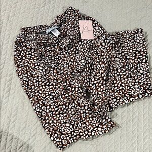 Cheetah Print Wide Leg Pants